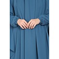 Two piece Jilbab with inner abaya - French Blue 	Two piece Jilbab with inner abaya - French Blue
